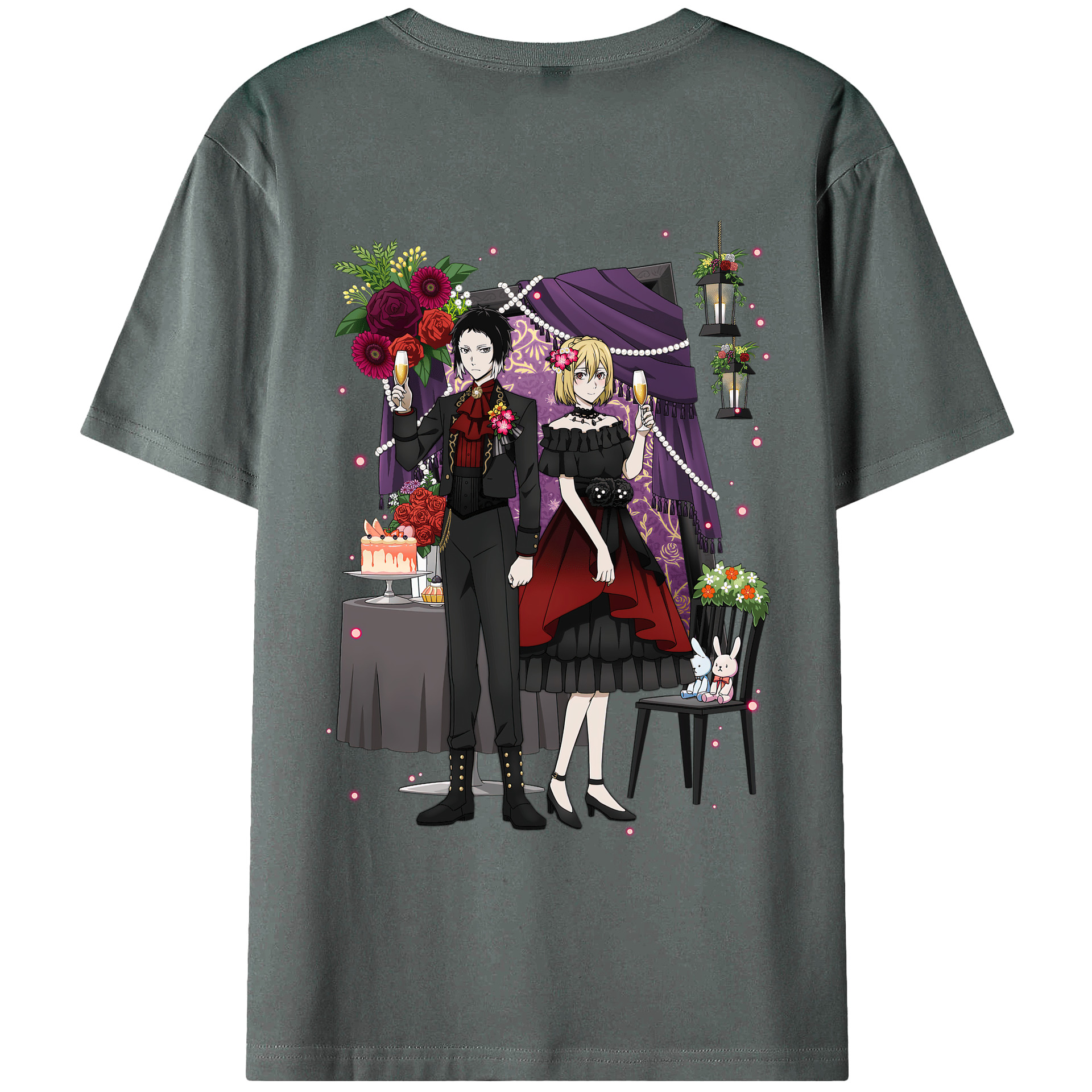 （画像用） 文豪ストレイドッグス Bungo Stray Dogs 綿100％ メンズ半袖Tシャツ（バックプリント） 通気性